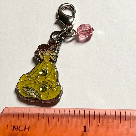 Vintage Disney Beauty & The Beast Charm Princess Belle Zipper Pull Purse Signed - Picture 7 of 8
